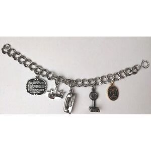 Vintage TOPS CHARM BRACELET Weight Loss Silver Tone - 5 charms - Tops Pledge